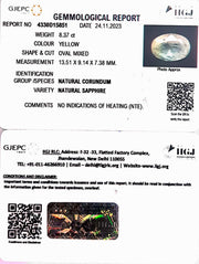 8.37/CT Natural Ceylonese Pukhraj with Govt Lab Certificate (16650)